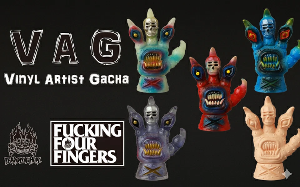 VAG VINYL ARTIST GACHA Four Fingers T.W Sofubi Vinyl Figure 5 types complete set - Image 1 of 4