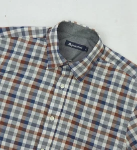 Aquascutum Check Shirt Mens M Medium Long Sleeve Club Cotton Made in Portugal - Picture 1 of 20