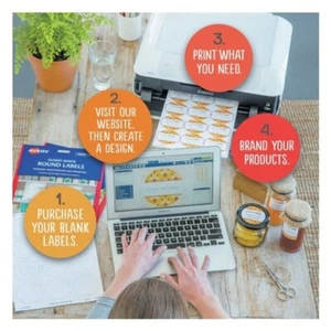 Avery Print-to-the-Edge Removable Round Labels White 120 Pack 980009 - Picture 1 of 4