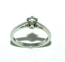 Ladies 9ct white gold ring set with a 1/4ct solitaire diamond, UK size L 1/2