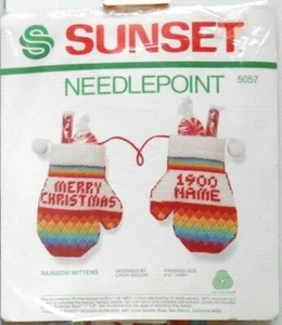 #5057 PUESTA DE SOL - JIFFY GILLUM ""MITONES ARCO IRIS"" KIT DE ADORNO CON AGUJA - ¡NUEVO EN PAQUETE! - Imagen 1 de 2