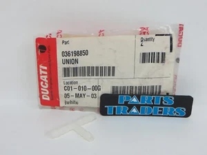 Genuina Ducati 3 Way Union 1/4" Superbike 999 Monster Sport Touring 036198850 - Imagen 1 de 1