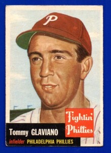 TOMMY GLAVIANO phillies 1953 TOPPS #140 GOOD