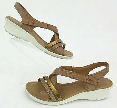 ECCO Felicia 皮革凉鞋羊绒青铜尺寸 EU 41 US 10-10.5 — 第 1/4 张图片