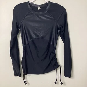 Lululemon Water Salty Swim Rashguard Black Womens Size 6 Cutout Metallic - Picture 1 of 11