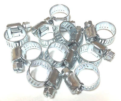 10Pcs Stainless Steel Drive Hose Clamps Worm Clips 3/8"-1/2" (8-12 mm) - Image 1 of 2