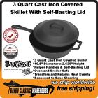 3 Quart Covered Skillet Cast Iron With Self-Basting Lid Bayou Classic 7440