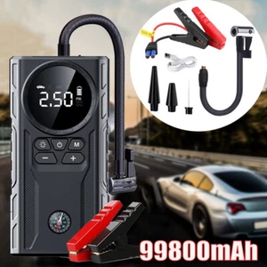 99800mAh Car Jump Starter Booster Jumper Box Power Bank Tire Inflator Air Pump - Picture 1 of 13