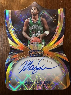 2021 Crown Royale Mark Aguirre 1/17 1/1 Royal On Card Gold Auto D001 Mavericks - Image 1 of 3