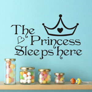 Removable Wall Sticker home decor Kids Room  "The Princess Sleeps Here"