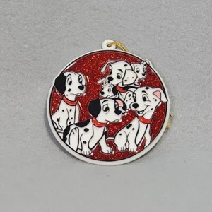 Vintage Disney 101 Dalmatians Acrylic Christmas Ornament Made In USA Red Sparkle - Picture 1 of 6