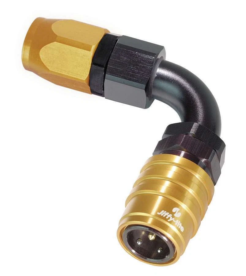 Q/R #6 90 Deg Hose End Socket Valved JIFFY-TITE 21606E - Image 1 of 1