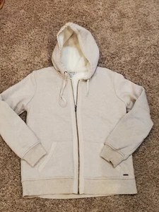 Orvis Womens Cream Hoodie Sherpa Lined Full Zip Size Medium - Picture 1 of 4