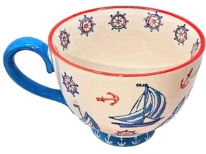 Grace's Teaware Colorful Nautical Sailboat Tea Cup / Mug 14 Oz Capacity - Picture 1 of 6