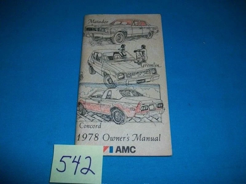 1978 AMC MATADOR GREMLIN CONCORD PACER AMX OWNER'S MAN - Image 1 of 1