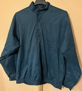 Vintage Sunice Windbreaker Jacket Mens Golf Large L 1/4 button up nylon Green - Picture 1 of 10