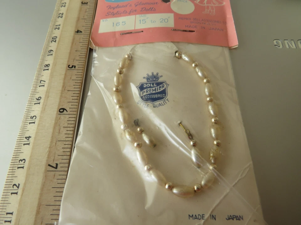 Collar y pendientes de muñeca vintage de 15" a 20" en paquete Premier original #165 Foto 1 de 1