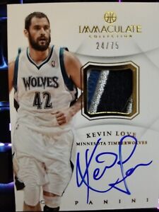 Panini Kevin Love Basketball Autographed Sports Trading Cards 