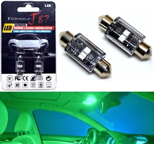 LED Light Canbus Error Free DE3175 5W Green Two Bulb Interior Dome Replacement - Picture 1 of 12
