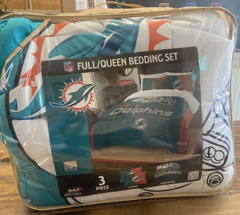 Miami Dolphins Full/Queen Bedding Set Cover
