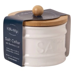 Tapa de bambú 3" blanca en relieve palabra cueva de sal NUEVO - Imagen 1 de 4