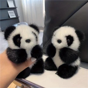 Lindo Panda Imitación Colgante de Piel de Visón Coche Llavero Colgante Bolso de Peluche Colgante - Imagen 1 de 8