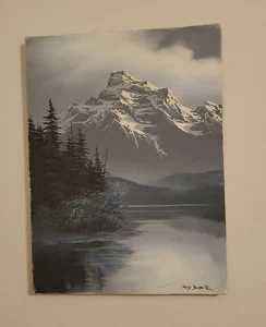 Original Fred Buchwitz Oil Painting 12x16 On Canvas Snow Covered Mountain Scene - Picture 1 of 9