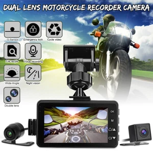 Motorcycle DVR Dash Cam HD Driving Video Recorder Front Rear View Dual Camera - Picture 1 of 12