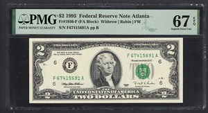 United States-Federal Reserve 2 Dollars 1995 Fr#1936-F (FA Block) UNC Grade 67 - Picture 1 of 2