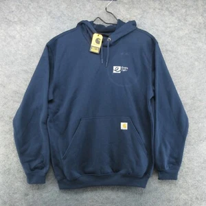 Carhartt Hoodie Mens Medium Blue Loose Fit Midweight Sweatshirt Work Wear K121 - Picture 1 of 16