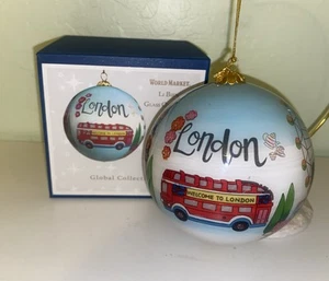 World Market Li Bien London Global 2024 Glass Ball Ornament - Picture 1 of 8