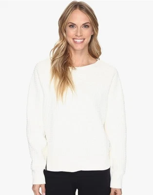 NUEVO Suéter Reebok Mujer’s TE Acolchado Blanco Pequeño Cuello Redondo Nuevo con Etiquetas Foto 1 de 2