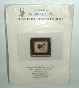 Kit point de croix Pegasus Originals carlin et dragon foo dog vintage neuf dans son emballage années 1990 RARE - Photo 1/3