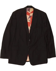 PAUL SMITH Mens 2 Button Blazer Jacket UK 42 XL Black Pinstripe Wool AM01 - Picture 1 of 4