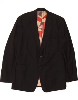 PAUL SMITH Mens 2 Button Blazer Jacket UK 42 XL Black Pinstripe Wool AM01 - Image 1 of 4