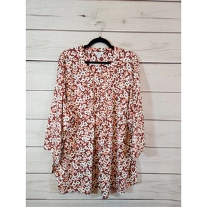 Croft & Barrow Women's Brown Floral Print 3/4 Sleeve Blouse Top Size 4X - Picture 1 of 8