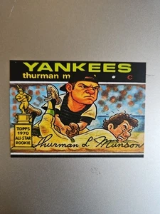 Yankees Caricatures Custom Card- Munson All Star Rookie - Picture 1 of 2