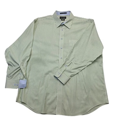 Paul Fredrick Striped Dress Shirt Non-Iron Comfort Stretch 17 1/2 x 34 - Image 1 of 4