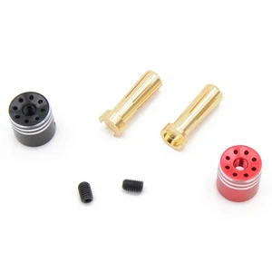 AHZ Heatsink Bullet Plug Grips (5mm Bullets) (Black / Red) w/ Holes - AHZ01901 - Picture 1 of 1