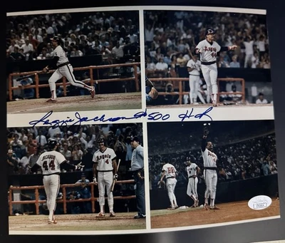Reggie Jackson Autographed/Inscribed "#500" Angels 8x10 Photo JSA COA - Image 1 of 2