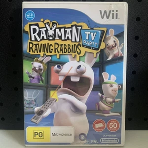 Rayman Raving Rabbids TV Party Nintendo Wii Game w' Manual FREE Tracked Au Post - Picture 1 of 4