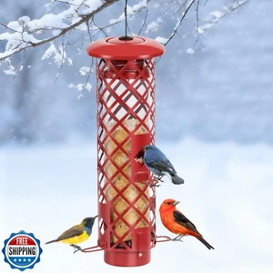 Squirrel Proof Bird Feeders for Outdoors Hanging, Metal Mesh Bird - Picture 1 of 5