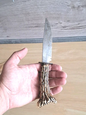 Vantage Germany Pre WW2 Stag Handle Hunting Survival Bowie Knife - Image 1 of 4