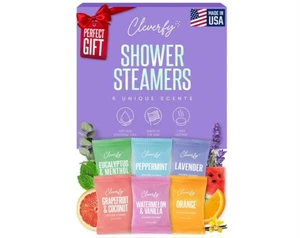 Cleverfy Shower Steamers Aromatherapy Oils (Box of 6) Self Care Bombs Purple Set - Picture 1 of 10