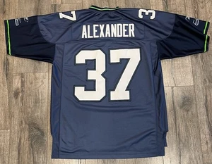 Vintage Seattle Seahawks Shaun Alexander #37 Blue Reebok Stitched Large Jersey - Picture 1 of 11