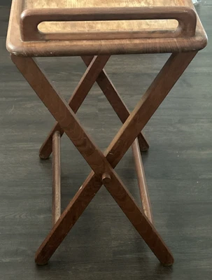 Bandeja de TV plegable vintage MCM de teca soporte de mesa Tailandia *grieta ver fotos Foto 1 de 4