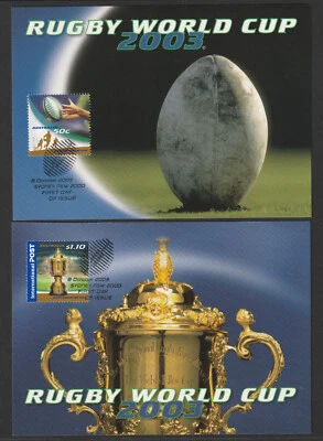 2003 Australia Rugby World Cup Maxi Cards Set of 3 in Mint Condition. - Image 1 of 2