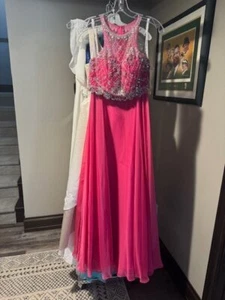 Fuchsia 2 piece affordable prom pageant gown dress sz  XS 0 NWT - Picture 1 of 4