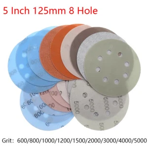 125mm 8 Hole Wet & Dry Sanding Disc 5 inch 600-5000 Grit for Car Sandpaper Pads - Picture 1 of 5
