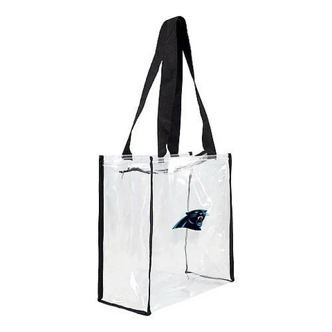 CAROLINA PANTHERS NFL CLEAR SQUARE STADIUM APPROVED ZIPPER TOTE BAG FREE SHIP Cover